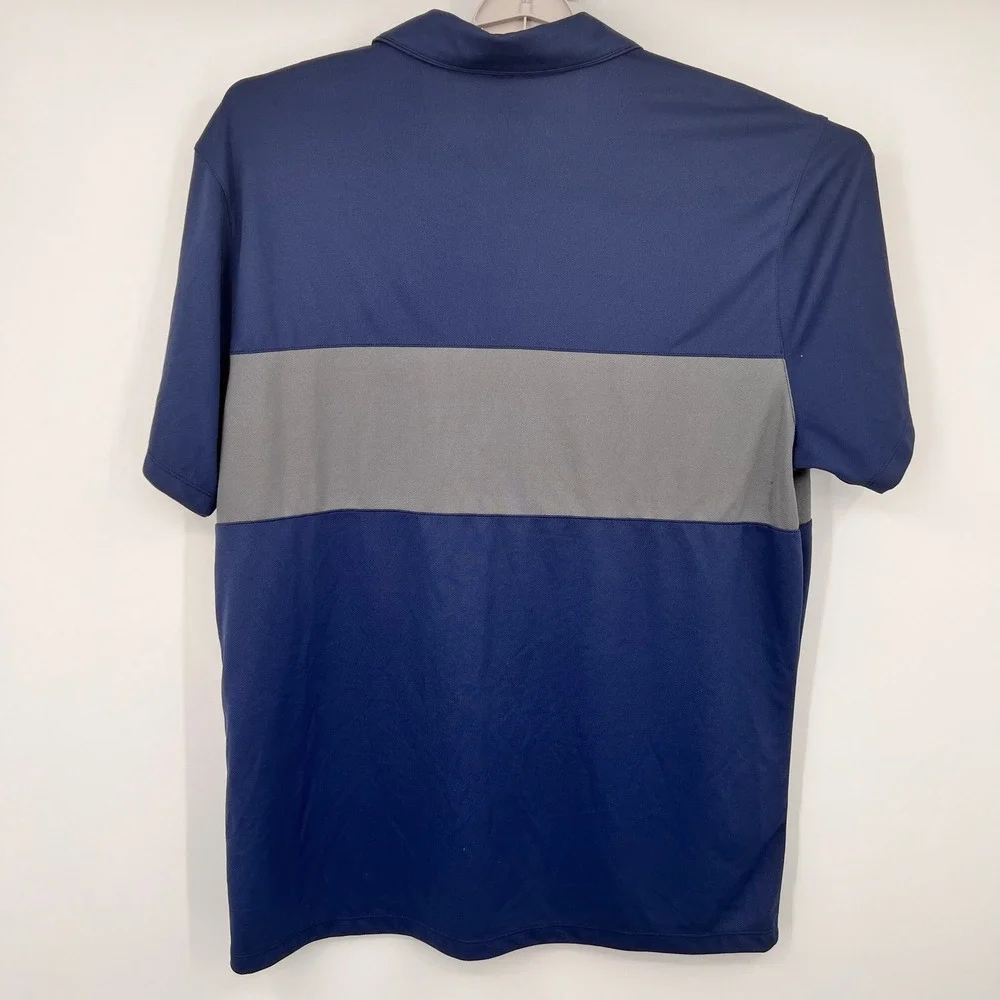 Nike Golf Mens Dri-FIT Polo Shirt XL Navy Blue Grey Colorblock Short Sleeve 1519